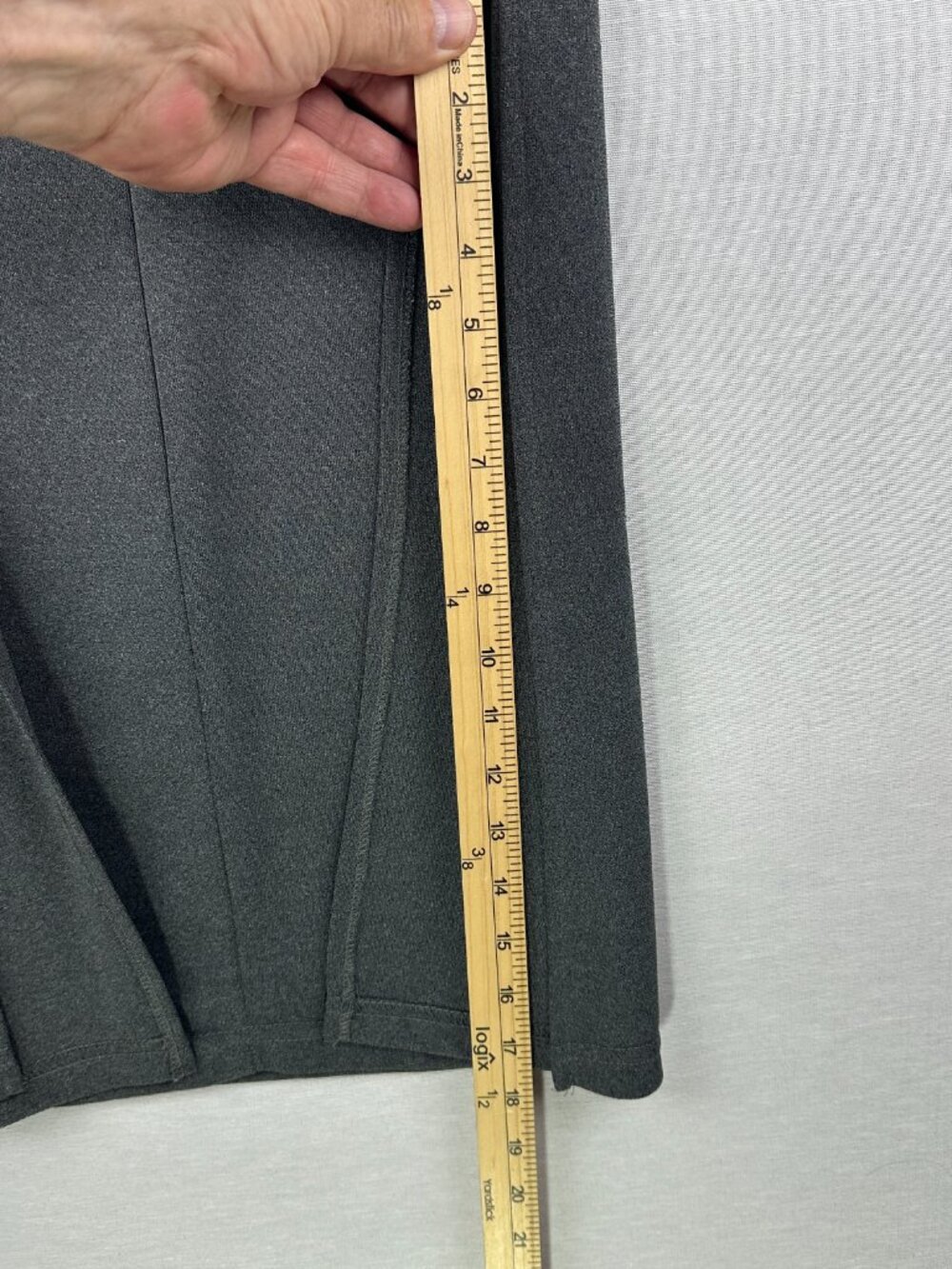 VINTAGE "IN MODA" MAXI SKIRT SOLID GREY STRAIGHT 36" LENGTH SIDES SLITS SIZE 11 - Picture 10 of 11